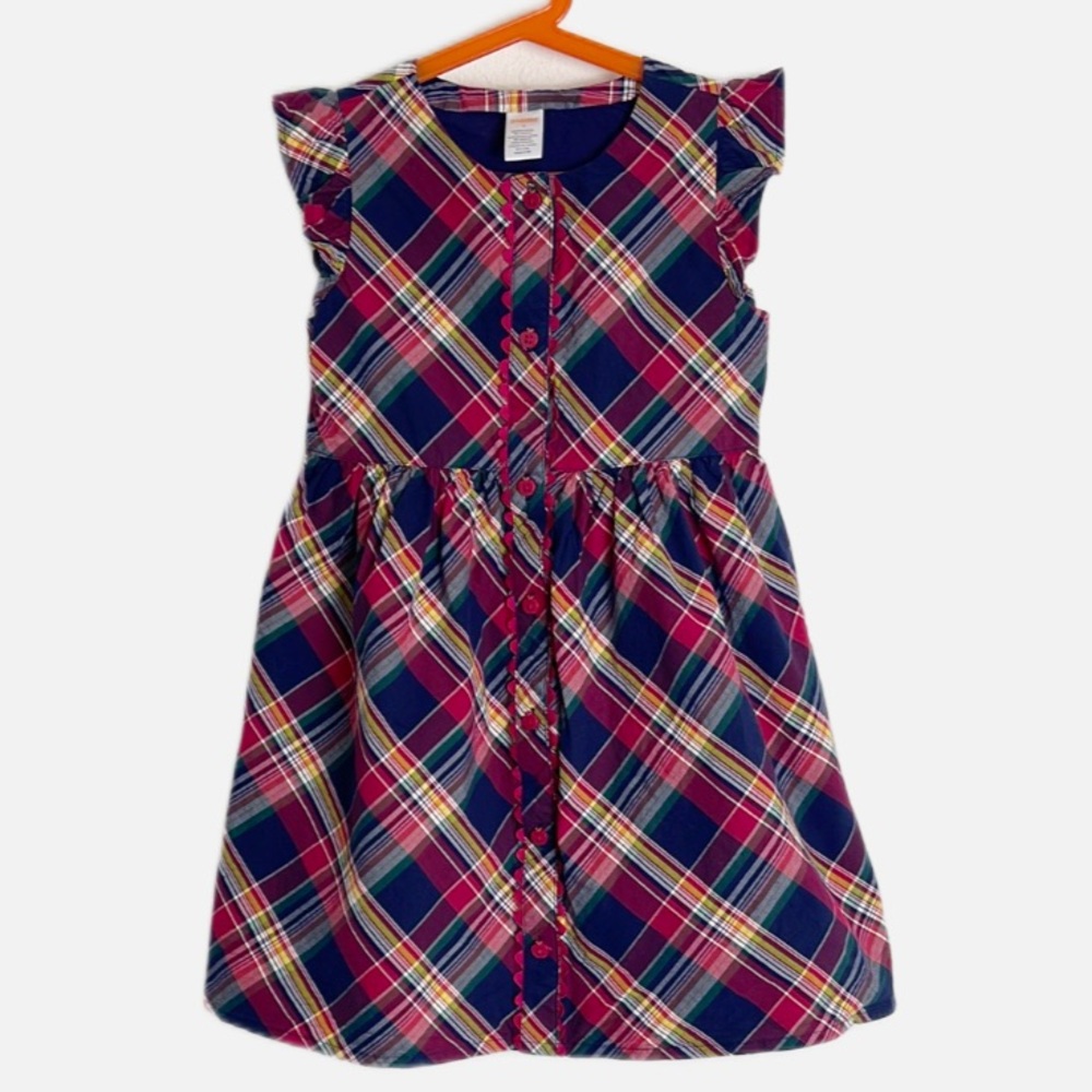 Gymboree plaid poplin babydoll dress apple orchard 8